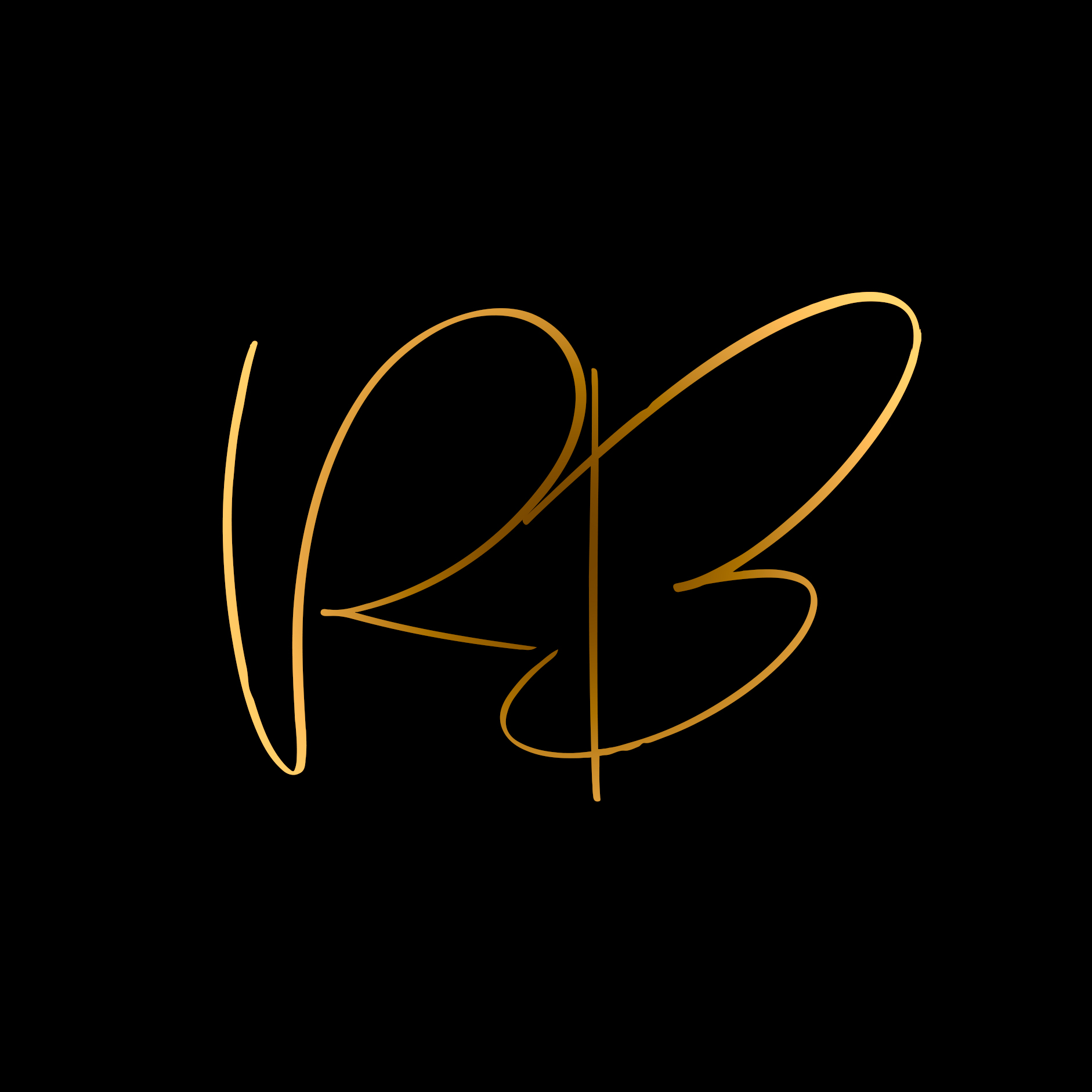 logo RB logo rb romain Bebon photographe en doré majuscule